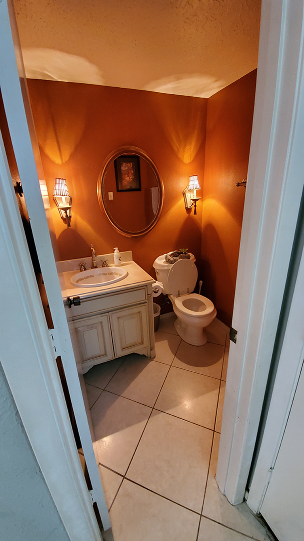 old powder bathroom before remodel