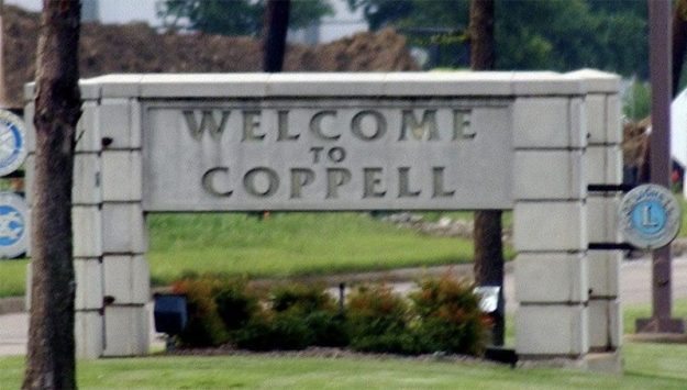 Welcome to Coppell Texas sign